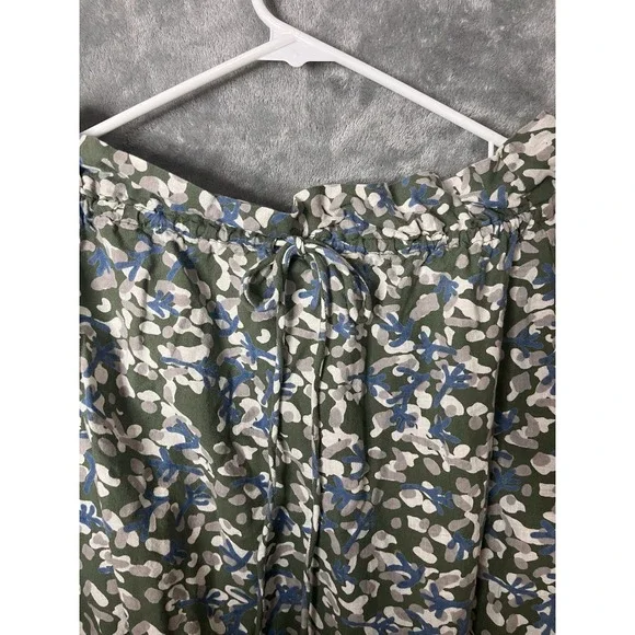 Mirth Shirt Vienna Peasant Floral Print Cotton SZ Small Sweet Pea Green Boho - Picture 8 of 9